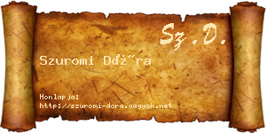 Szuromi Dóra névjegykártya